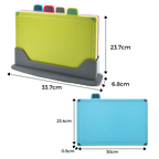 Set de 4 planches à découper avec support