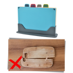 Set de 4 planches à découper avec support