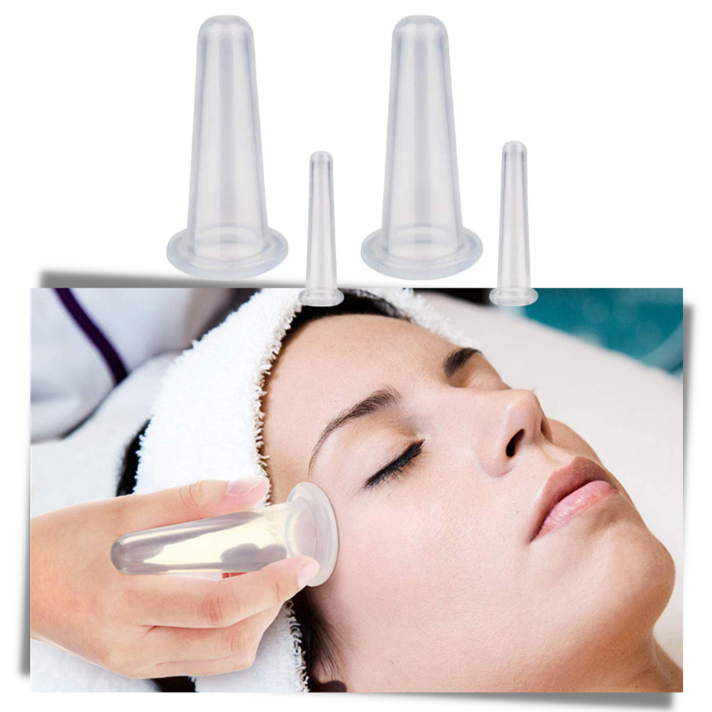 4 ventouses en silicone pour massage facial