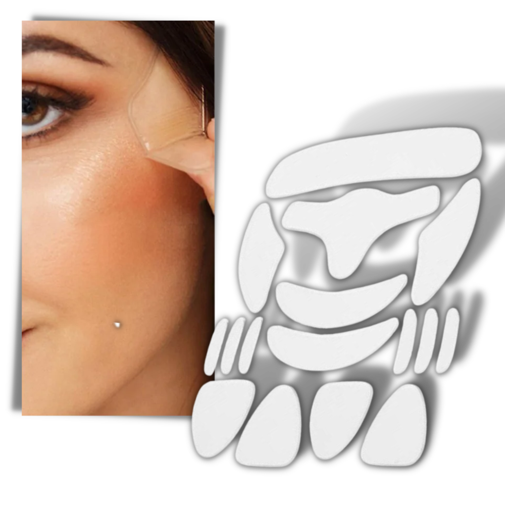 16 Patchs en silicone anti-rides pour le visage