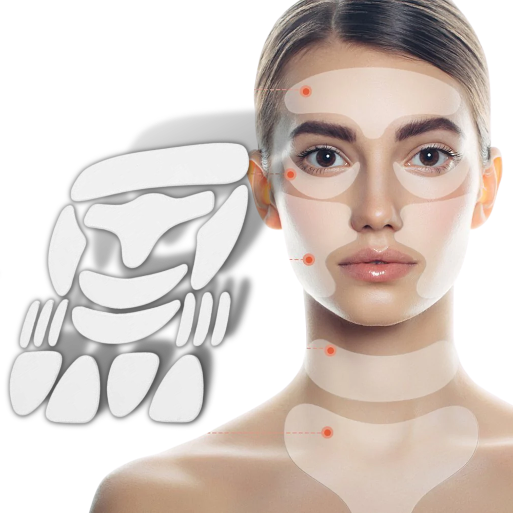 16 Patchs en silicone anti-rides pour le visage