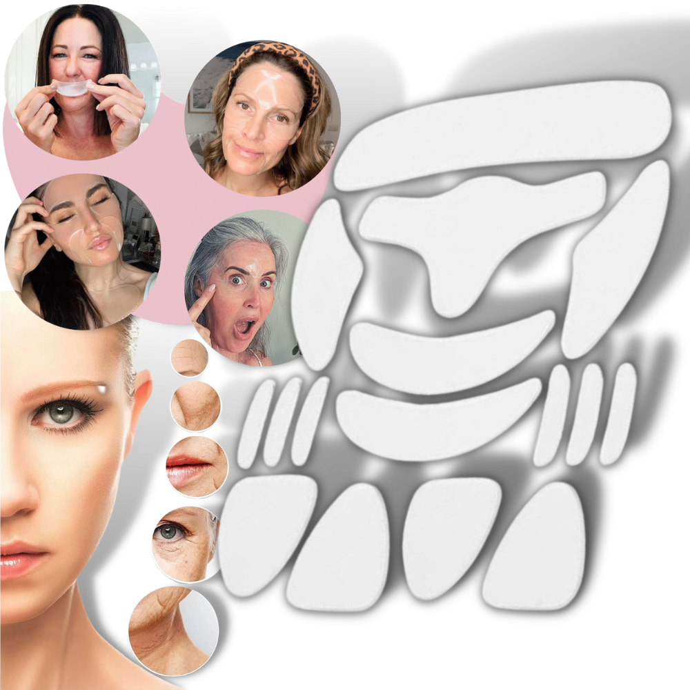 16 Patchs en silicone anti-rides pour le visage