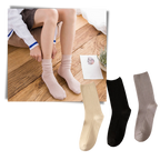 3 Paires de chaussettes côtelées en coton pour femmes