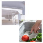 Planche à découper pliable avec panier