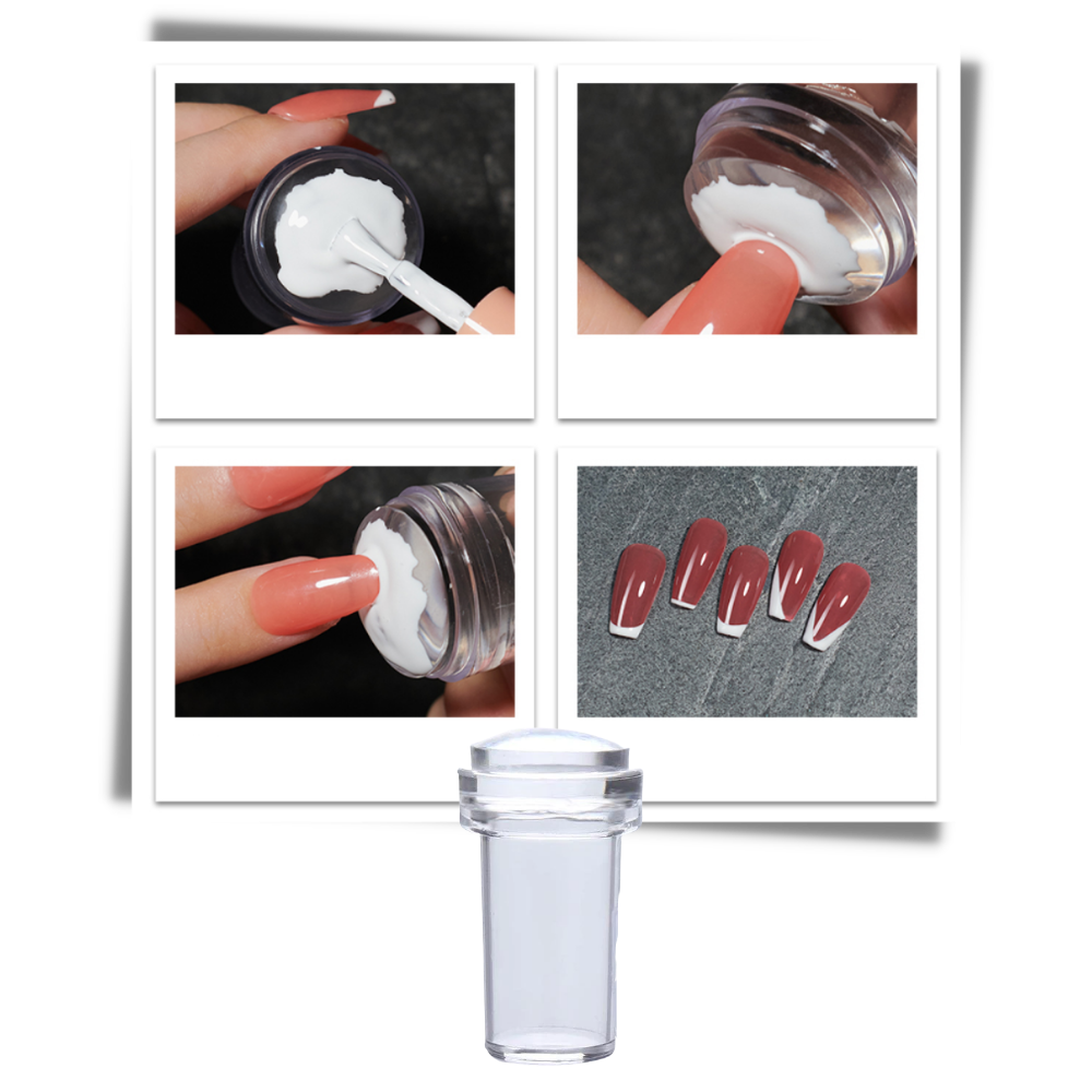 Kit d'estampage en silicone pour nail art avec grattoir