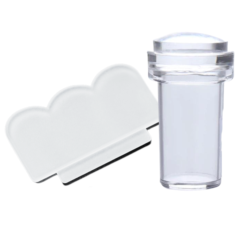 Kit d'estampage en silicone pour nail art avec grattoir