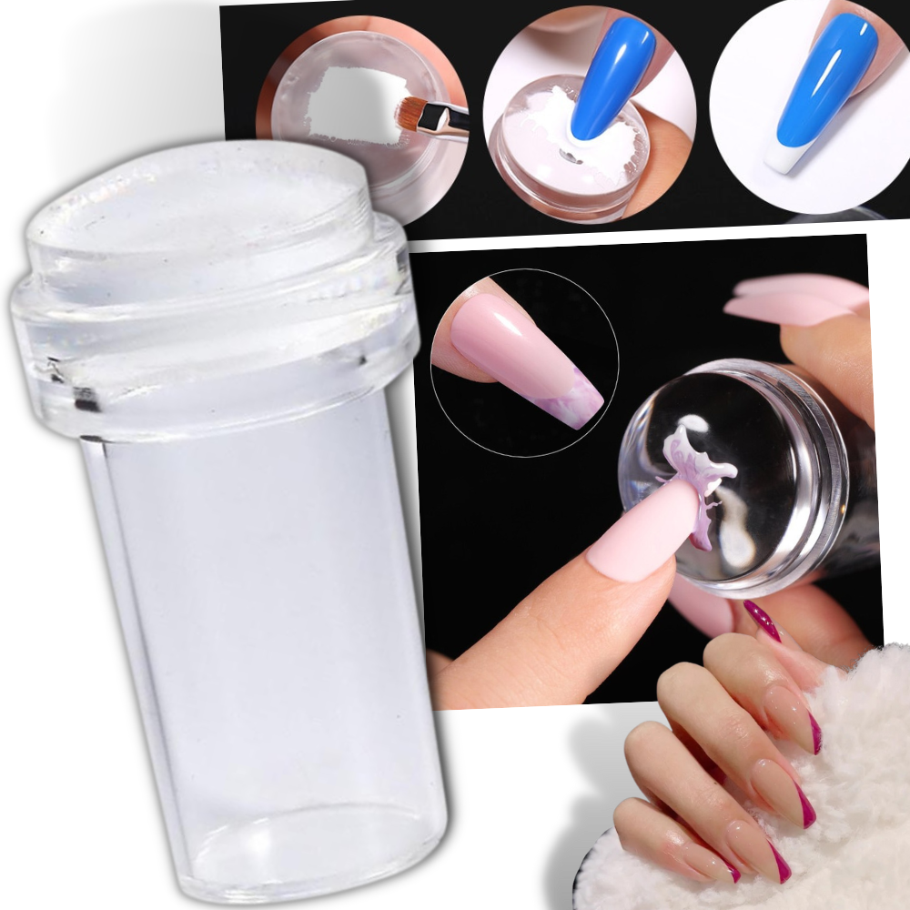 Kit d'estampage en silicone pour nail art avec grattoir