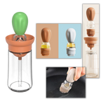 Bouteille d'huile en verre avec pinceau