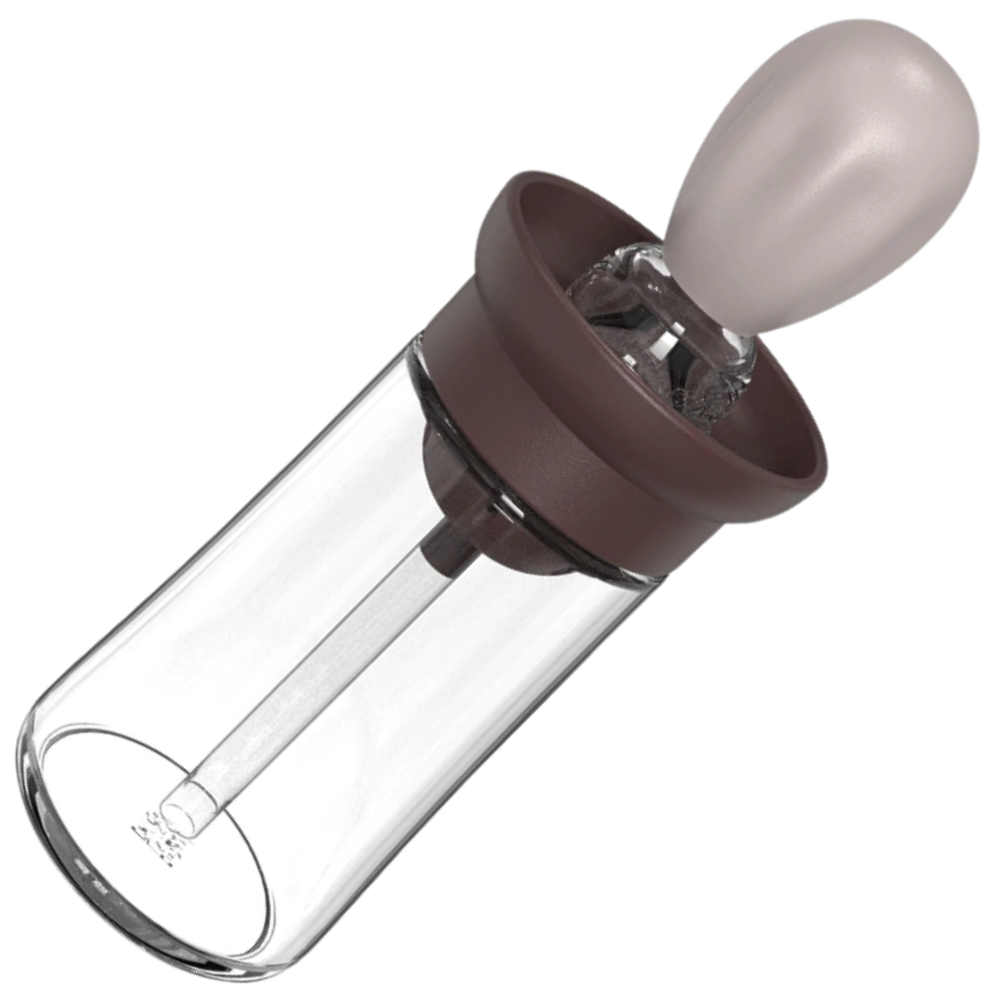 Bouteille d'huile en verre avec pinceau