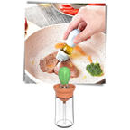 Bouteille d'huile en verre avec pinceau