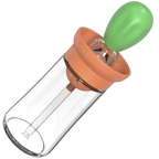 Bouteille d'huile en verre avec pinceau