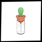 Bouteille d'huile en verre avec pinceau