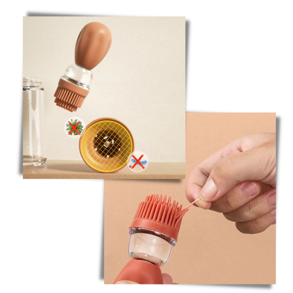 Bouteille d'huile en verre avec pinceau