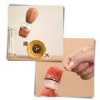 Bouteille d'huile en verre avec pinceau