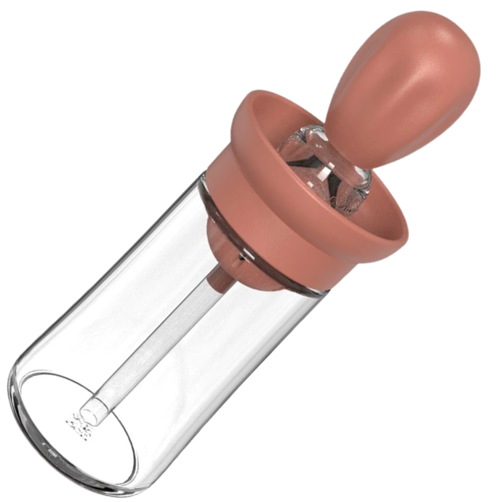 Bouteille d'huile en verre avec pinceau