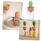 Bouteille d'huile en verre avec pinceau