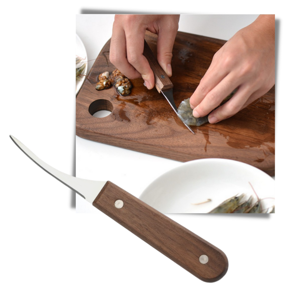 Couteau décortiqueur de crevettes en acier inoxydable