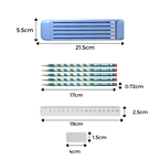 Trousse à crayons rigide avec crayons et règle