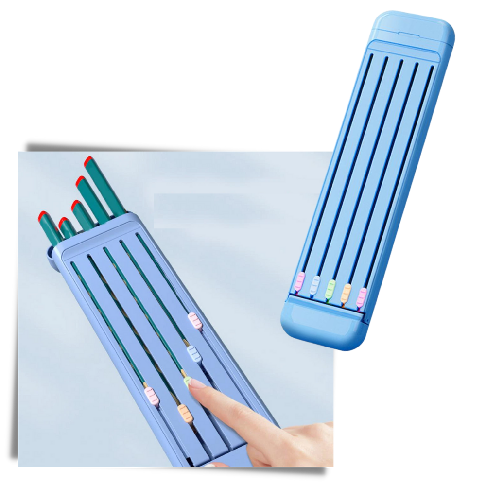 Trousse à crayons rigide avec crayons et règle