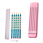 Trousse à crayons rigide avec crayons et règle