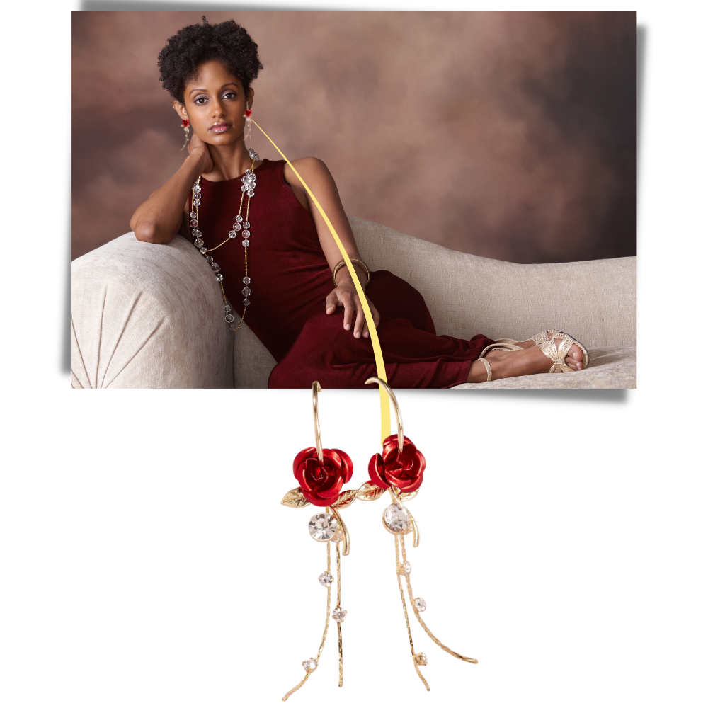 Boucles d'oreilles à glands en forme de roses