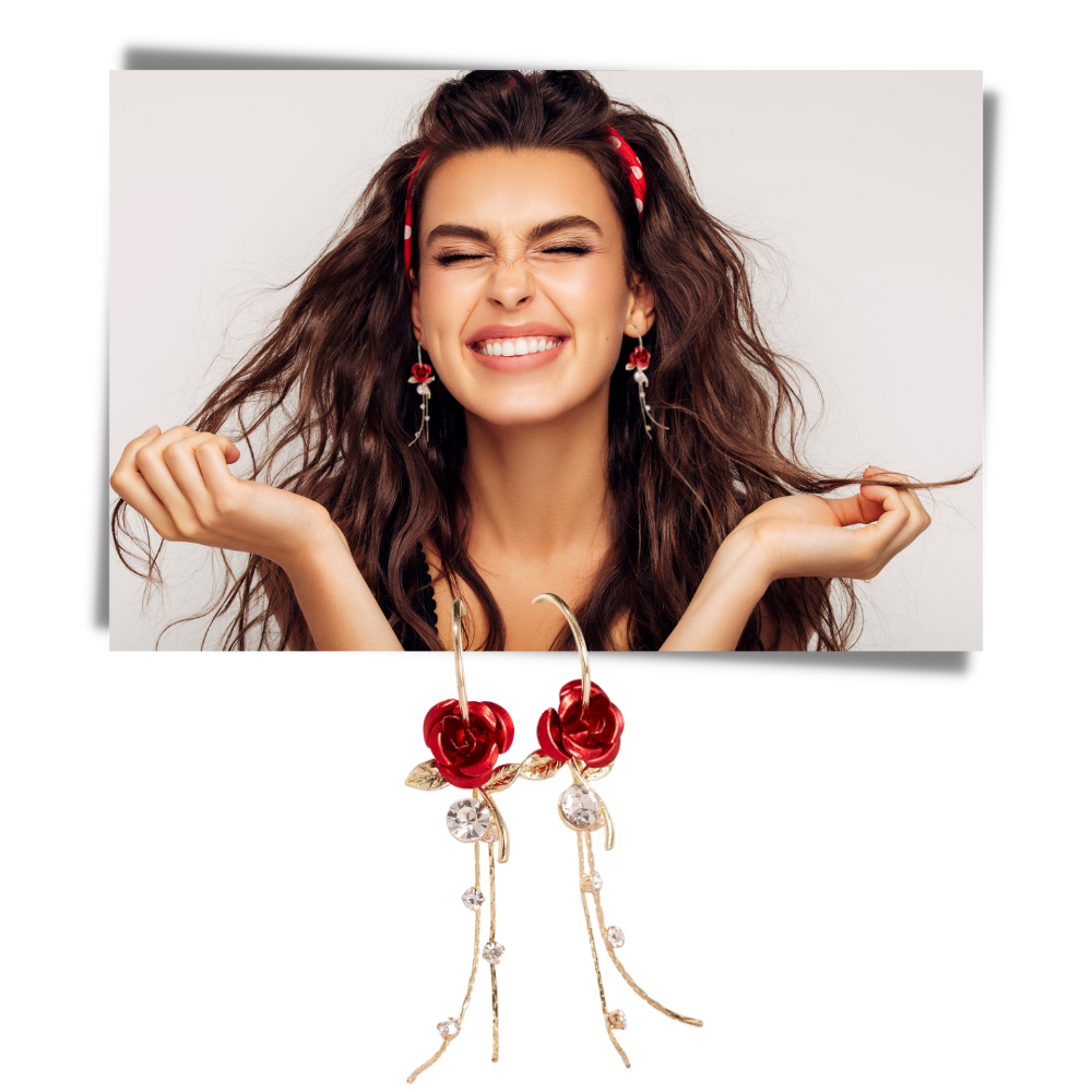 Boucles d'oreilles à glands en forme de roses