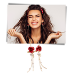 Boucles d'oreilles à glands en forme de roses