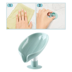 Porte-savon en forme de feuille avec égouttoir