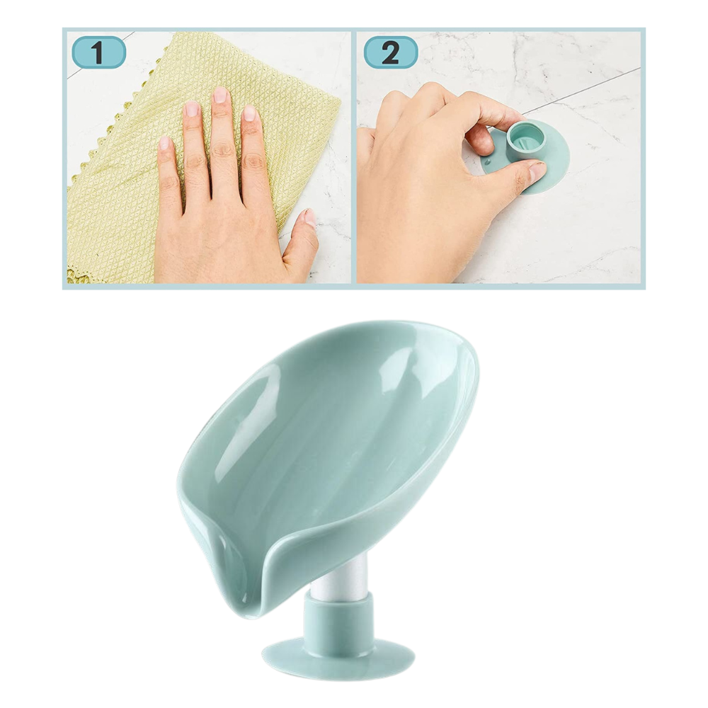 Porte-savon en forme de feuille avec égouttoir