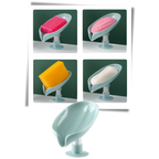 Porte-savon en forme de feuille avec égouttoir