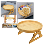 Table d'accoudoir en bois pliable