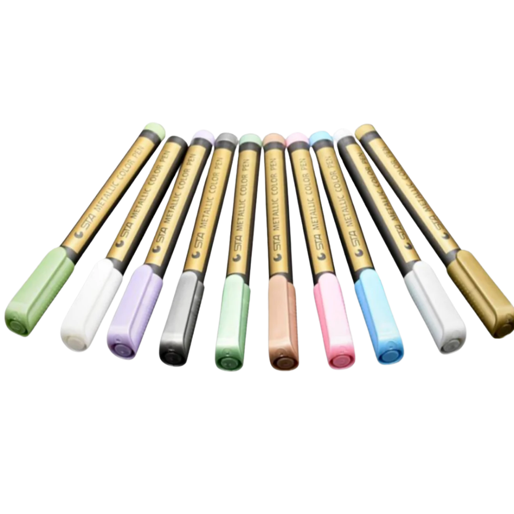 Lot de 10 marqueurs de couleurs métalliques