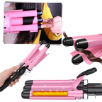 Fer à boucler en céramique à triple barillet