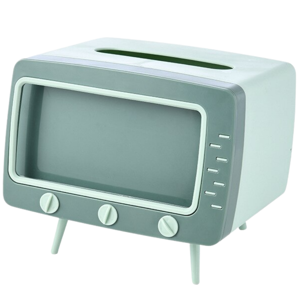 Distributeur de mouchoirs avec support pour téléphone