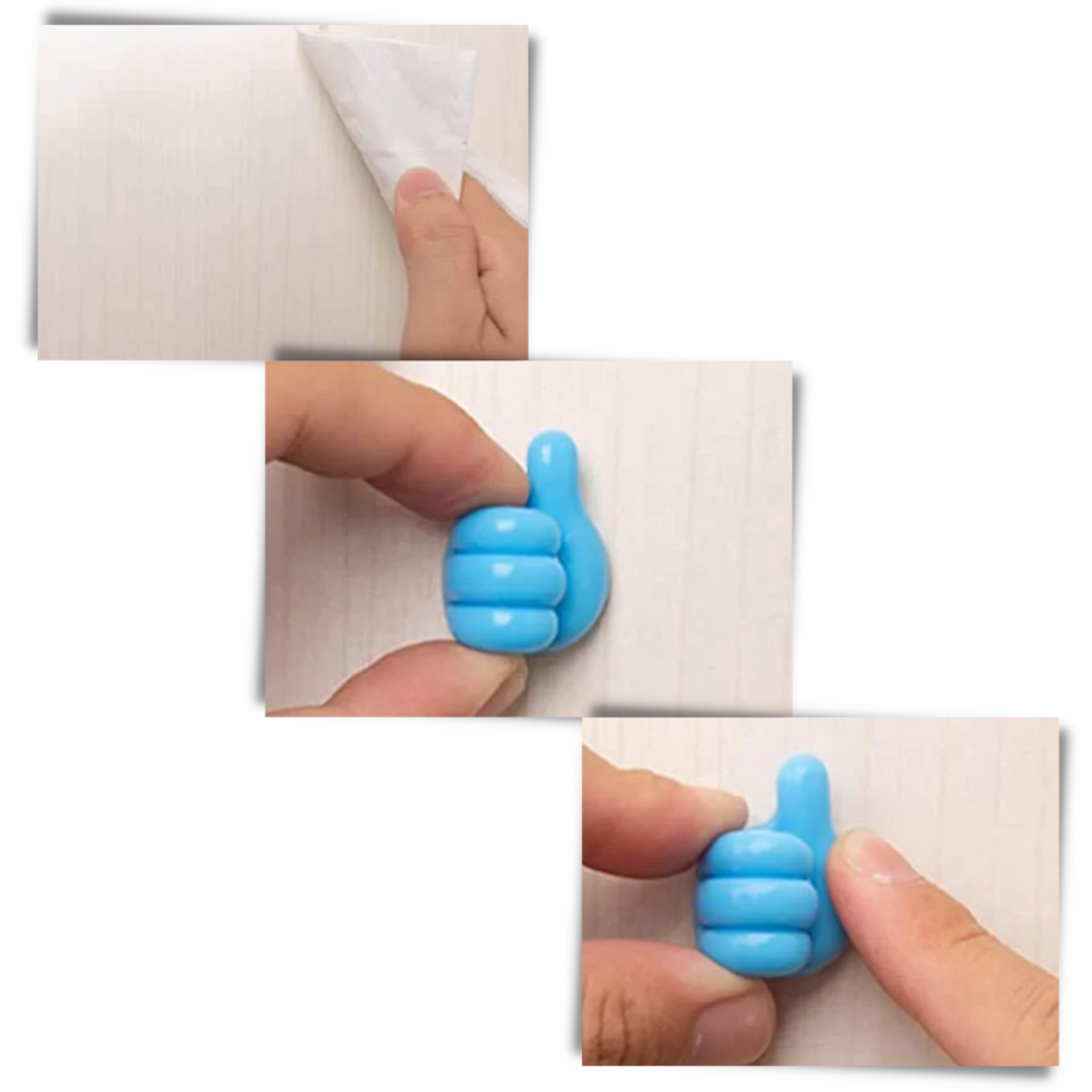 Lot de 20 crochets muraux "Pouce en l'air"