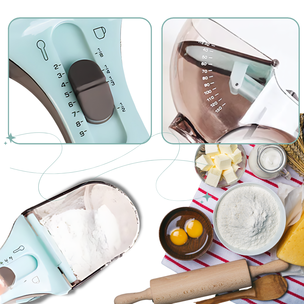 Cuillère à mesurer réglable 2 en 1