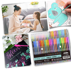 Set de 48 stylos gel pailletés