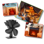 Ventilateur de poêle à 4 pales alimenté par la chaleur pour cheminées