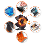 Ventilateur de poêle à 4 pales alimenté par la chaleur pour cheminées