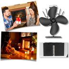 Ventilateur de poêle à 4 pales alimenté par la chaleur pour cheminées