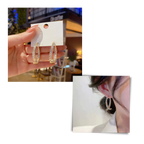 Boucles d'oreilles doré/ argenté en courbe croisée