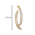 Boucles d'oreilles doré/ argenté en courbe croisée