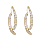 Boucles d'oreilles doré/ argenté en courbe croisée