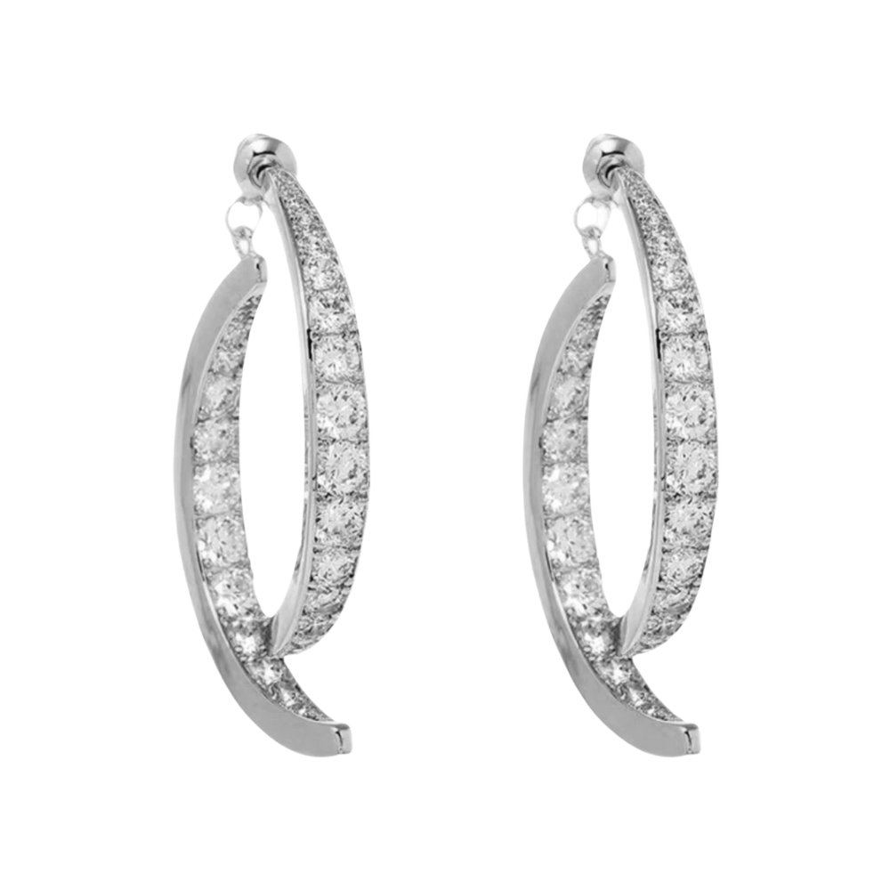 Boucles d'oreilles doré/ argenté en courbe croisée