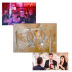 Boucles d'oreilles doré/ argenté en courbe croisée