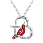 Collier à pendentif de cardinal en forme de cœur