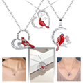 Collier à pendentif de cardinal en forme de cœur