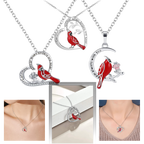 Collier à pendentif de cardinal en forme de cœur