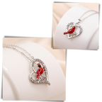 Collier à pendentif de cardinal en forme de cœur