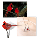 Collier à pendentif de cardinal en forme de cœur